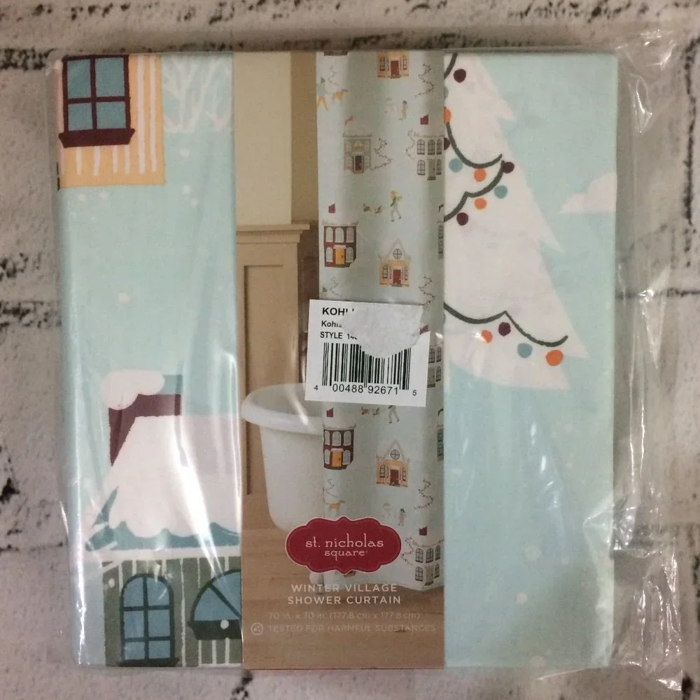 St. Nicholas Square Winter Village Shower Curtain